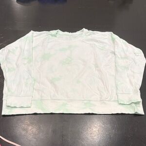 Athleta Light Green Tie-Dye Sweatshirt